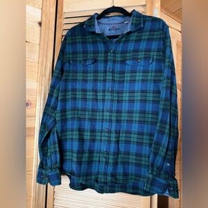 Woolrich Blue and Green Plaid Shirt